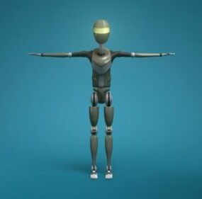 3D модель научно-фантастического персонажа-робота-мужчины