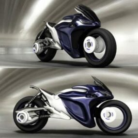 Model 3d Desain Futuristik Sepeda Sci-fi