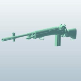 Semi Auto Rifle Gun Lowpoly 3d model