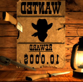Wanted West Poster 3d model