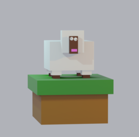 Modello 3d del personaggio di Minecraft delle pecore