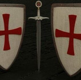 中世の盾の剣3Dモデル
