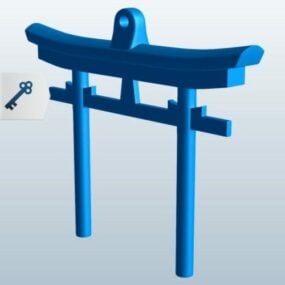 نموذج بوابة توري اليابانية ثلاثي الأبعاد