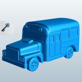 3D-model van een kort schoolbusvoertuig