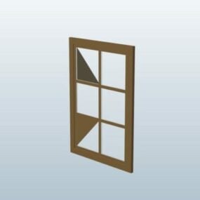 3д модель створчатого окна деревянного