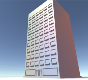 Apartment Building Lowpoly Concept 3d model