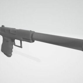 نموذج سلاح مسدس بسيط ثلاثي الأبعاد