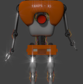 Scouted Cylinder Robot 3d-modell