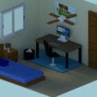 Eenvoudige kamer volledig meubilair