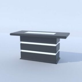 Modelo 3d de móveis de escritório de mesa simples
