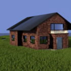 Απλό μικρό σπίτι από τούβλα