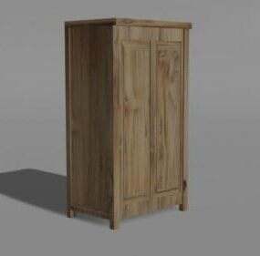 Simple Wood Wardrobe 3d model
