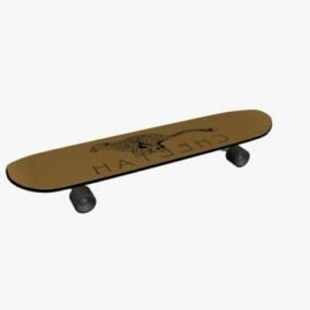 Wood Skateboard 3d model