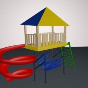 Skis And Swing Playground 3d model