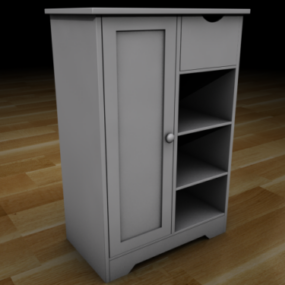 Office Wood Storage Unit 3d model