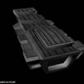 Modelo 3d de pequena nave espacial escura
