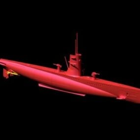 Piccolo sottomarino Lowpoly modello 3d