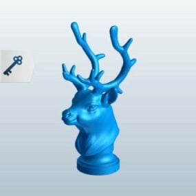微笑的驯鹿雕塑3d模型