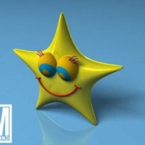 Mô hình 3d biểu tượng ngôi sao mỉm cười