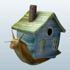 장난감 집과 만화 달팽이 3d 모델