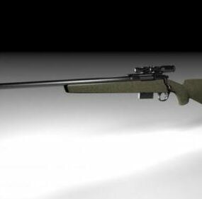 Modelo 1D da velha arma de rifle de atirador V3