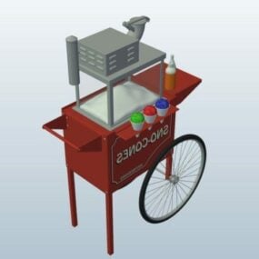 Snow Cone Vending Cart 3d model