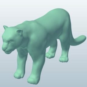 Сніговий леопард Lowpoly модель 3d