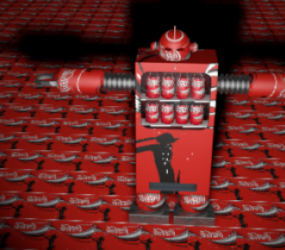 نموذج شخصية روبوت علبة الصودا ثلاثي الأبعاد