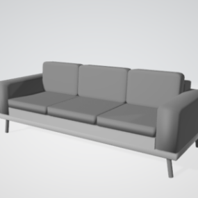 Moderne sofa med tre sæder 3d-model