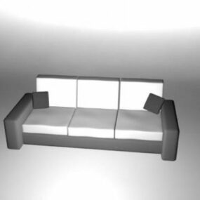 Pohovka 3 Sedadla Lowpoly 3D model