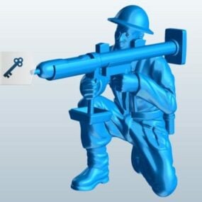 Personnage de soldat Bazooka modèle 3D