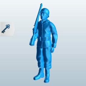 Soldat stående karaktär 3d-modell