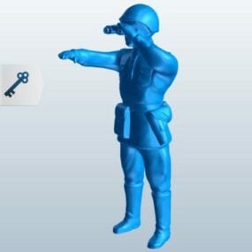Солдат Lowpoly 3d модель для друку