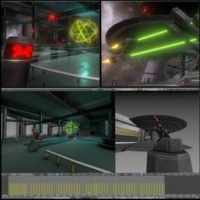 Science-Fiction-Raumstationsschiff 3D-Modell