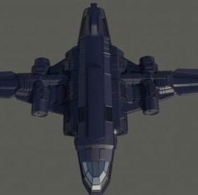 Green Klingon Spaceship 3d model