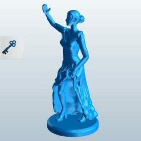 Modello 3d della statua della donna spagnola