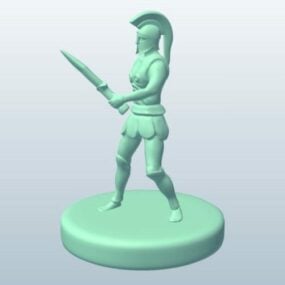 Spartanische Kriegerskulptur 3D-Modell