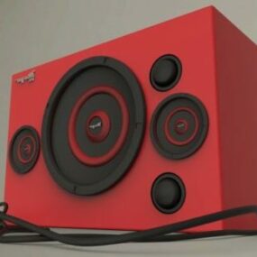 Red Speakers Animated 3d model