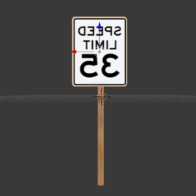 3д модель уличного знака ограничения скорости
