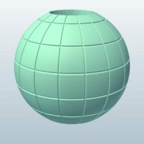 Lowpoly مدل Sphere With Grid 3D