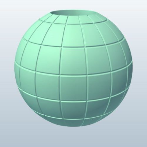 Lowpoly Sphère avec grille