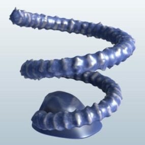 Model 3D koralowego drutu spiralnego