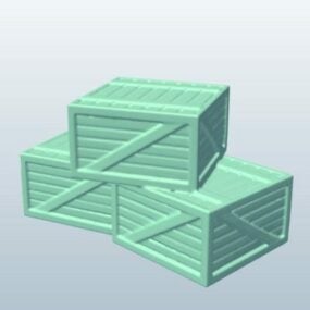 كومة من نموذج صندوق خشبي 3D