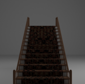 Escaleras de madera vieja modelo 3d