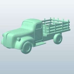 Camion à plateau sur piquets modèle 3D