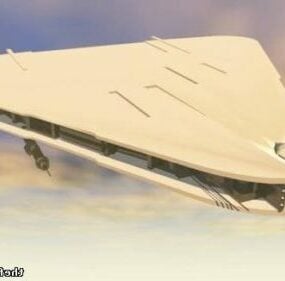 Modello 3d di navicella spaziale da gioco futuristica Dropship