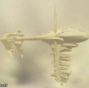 Modelo 3d da nave espacial de escolta de Star Wars