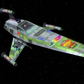 Mô hình 3d tàu vũ trụ cánh T của Star Wars