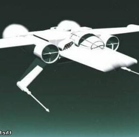 Movie Futuristic Spaceship Cartoon Style 3d model