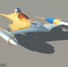 Modello 3D dell'astronave Star Wars Naboo Fighter